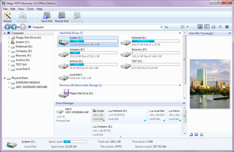 Screenshot of Magic NTFS Recovery