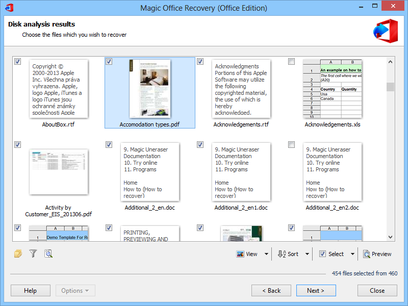 Recover documents from damaged storage media