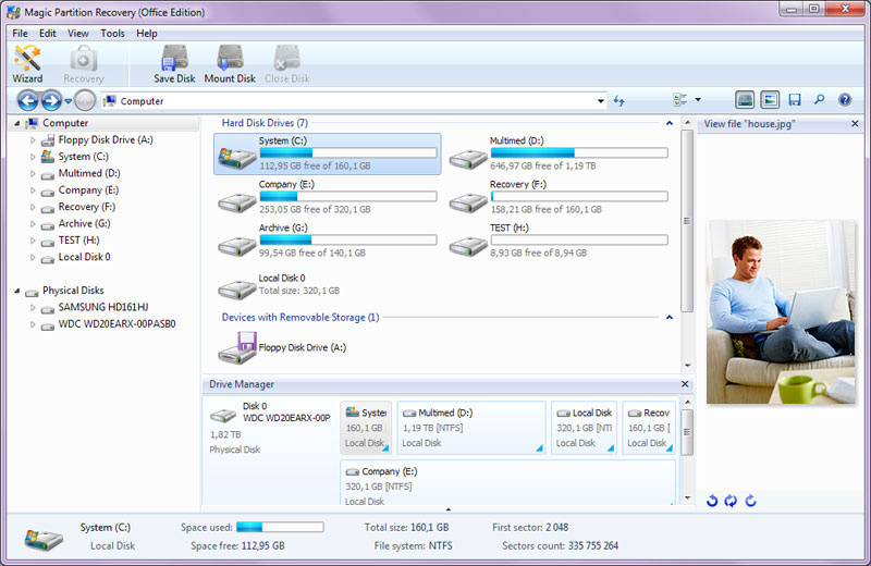 Click to view Magic Partition Recovery 1.0 screenshot