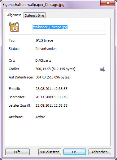 Magic NTFS Recovery anwenden: Dateieigenschaften