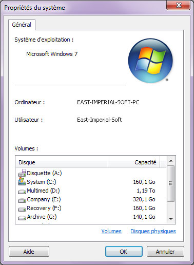 Utiliser Magic NTFS Recovery: Propriétés du système d'exploitation