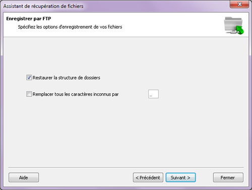 Le client FTP intégré vous permet de transférer les fichiers récupérés sur d'Internet vers votre serveur FTP