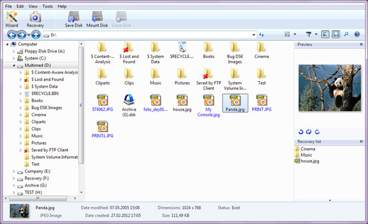 Standard Windows Explorer interface