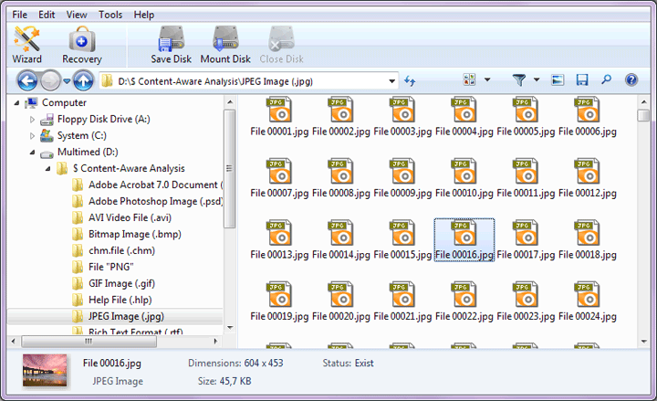 Magic NTFS Recovery: search files based on content