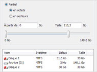 Restaure depuis des partitions supprimées