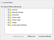 Restaure tous les types de fichiers