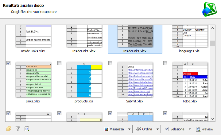 Magic Excel Recovery: galleria anteprima