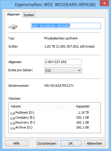 Magic Excel Recovery anwenden: Physische Datenträgereigenschaften