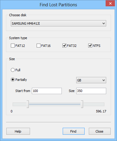 Find Lost Partitions