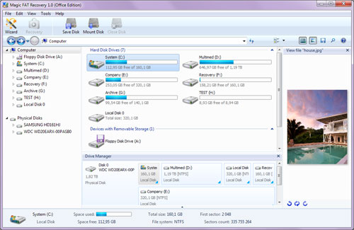 You can look through disk contents as in standard Windows Explorer using Magic FAT Recovery