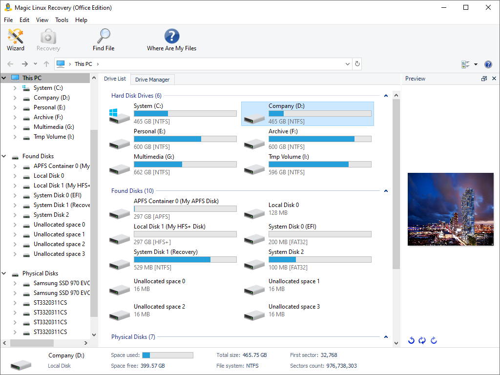 You can look through disk contents as in standard Windows Explorer using Magic Linux Recovery