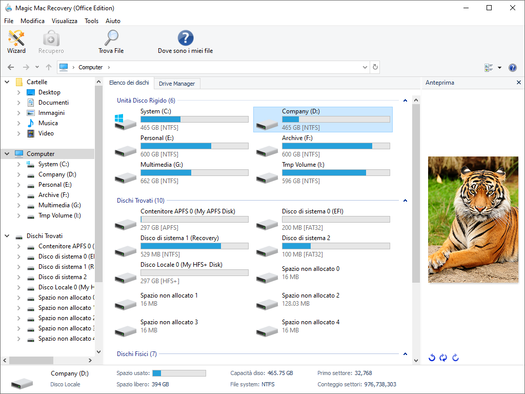 Si può usare Magic Mac Recovery con una interfaccia simile a Windows Explorer