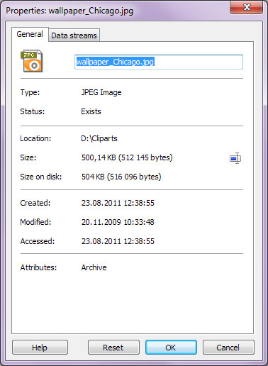 Using Magic NTFS Recovery: File properties