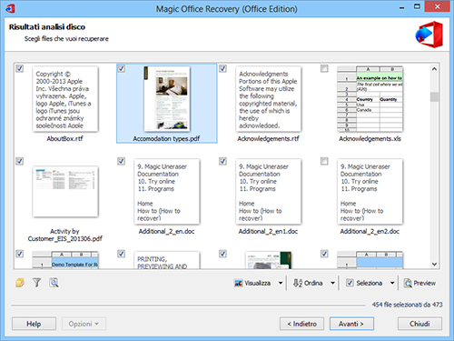 Magic Office Recovery: Risultati Analisi Disco