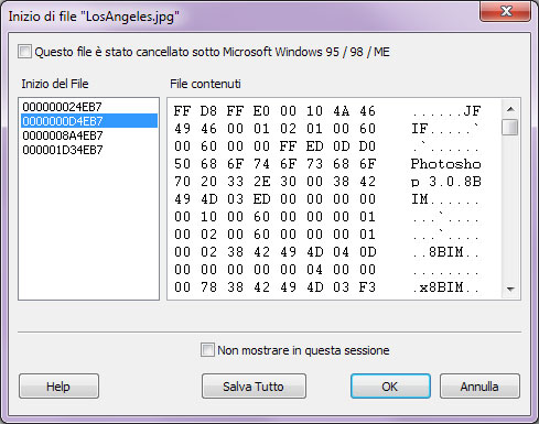 Magic Partition Recovery vi offre tutte le varianti possibili di recupero, ed è possibile scegliere l'inizio del file