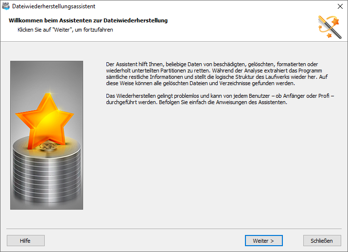 Datenwiederherstellungs-Assistent