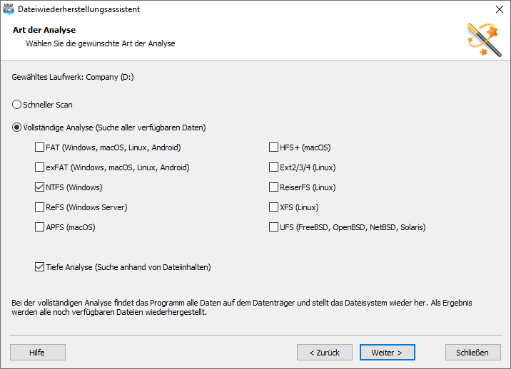 Nutzen Sie den schnellen Scan, um Dateien wiederherzustellen, die kürzlich von der Partition gelöscht wurden