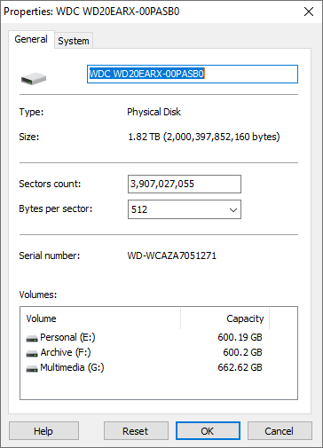 Physical Disk Properties