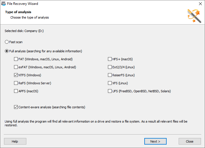 Use fast scan to restore files recently deleted from existing partitions