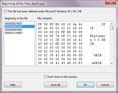 Choosing values in the left side, you can look through file contents in the right