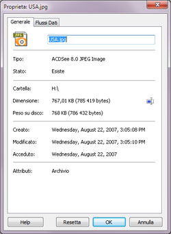 Uso Magic Uneraser: Proprietà del file