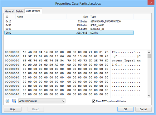 Using Magic Word Recovery: Alternate Data Streams