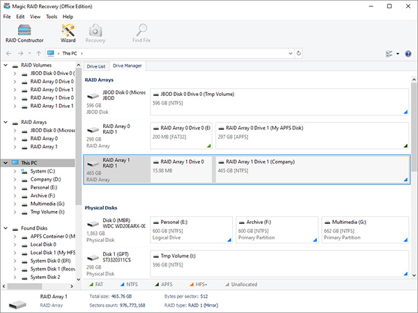 Automatically detected RAID array