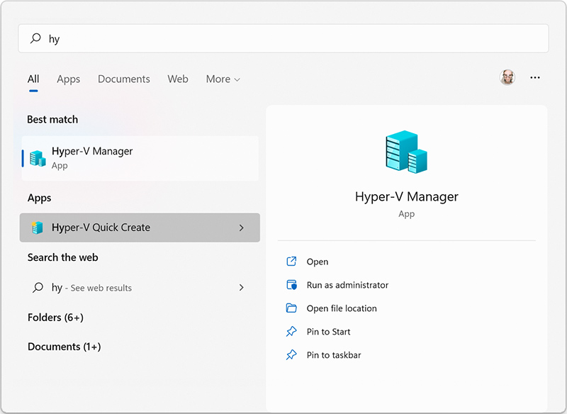 Creating a Hyper-V Virtual Machine using Hyper-V Quick Create