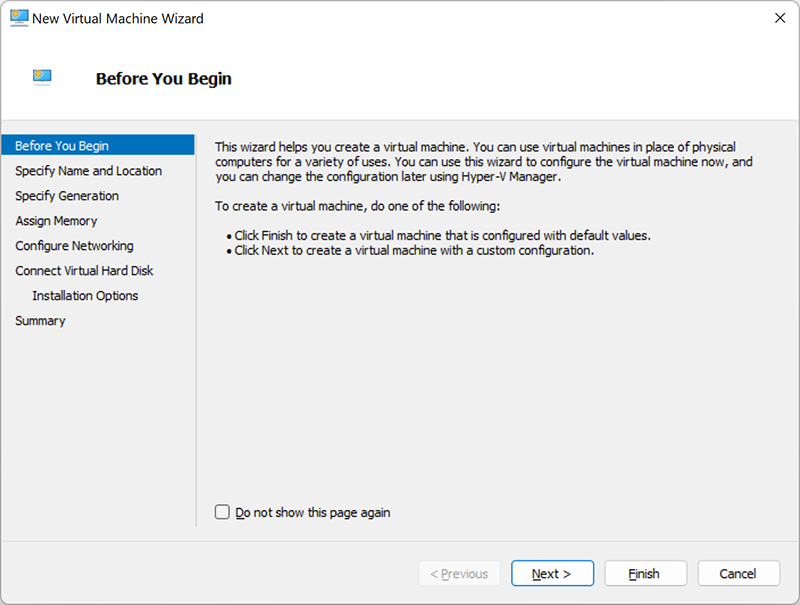 Configuring a New Hyper-V Virtual Machine