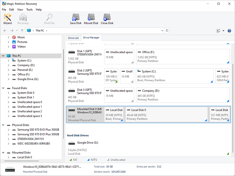 Mounted virtual machine disk