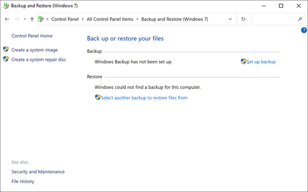 Backup and Restore (Windows 7)