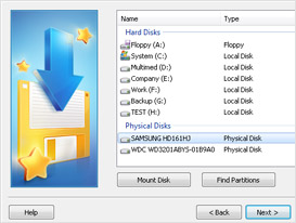 Choose a disk and analyse it