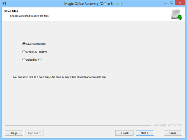 Choose the files to restore and the program will do the rest for you