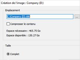 Récupération en toute sécurité à partir d'images disque