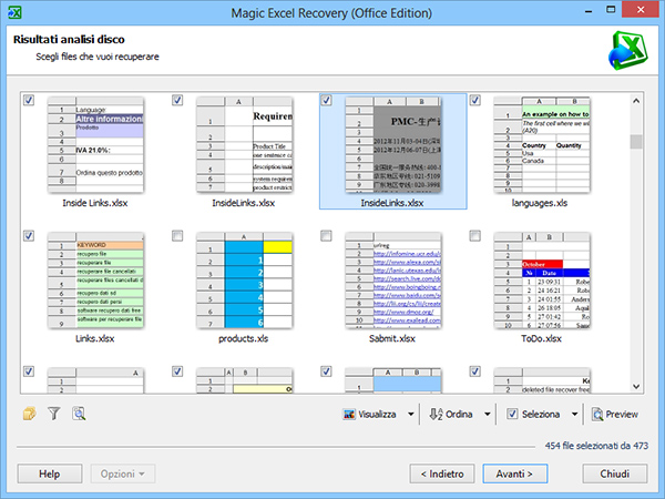 Filtra i file per dimensione, tipo e data di creazione per trovare il documento giusto